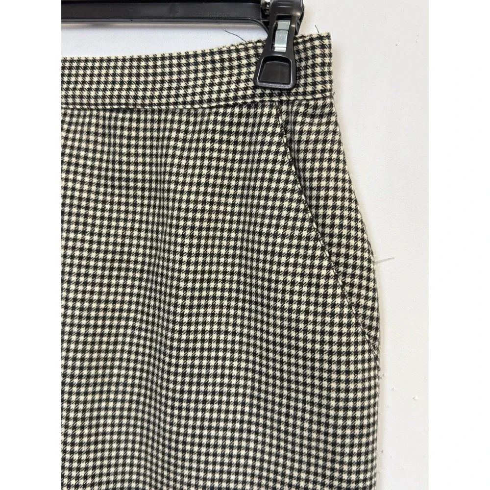 GIORGIO‎ SANT'ANGELO Women's 6 Wool Checkered Skirt Suit Black/cream Gingham